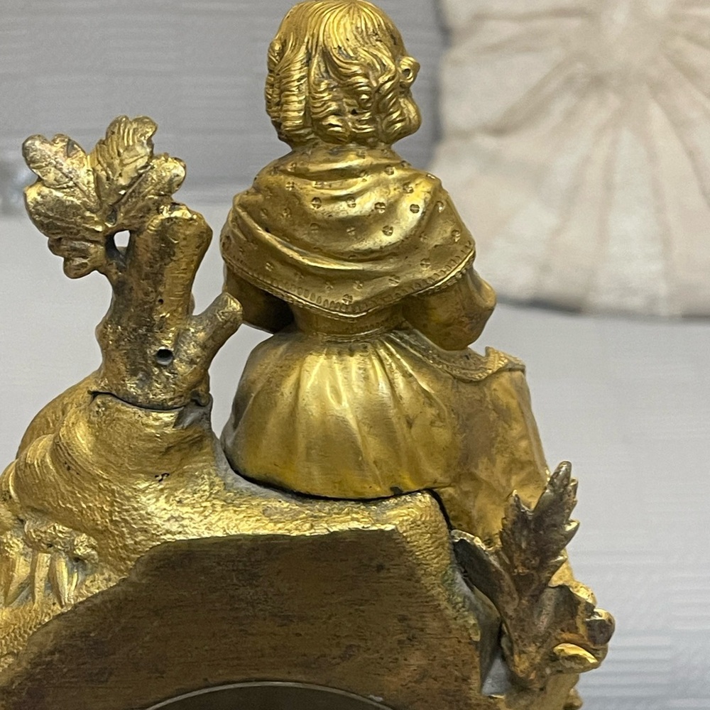 French Bronze-Dore Figural Mantel Clock 19th - Picture 10 of 16